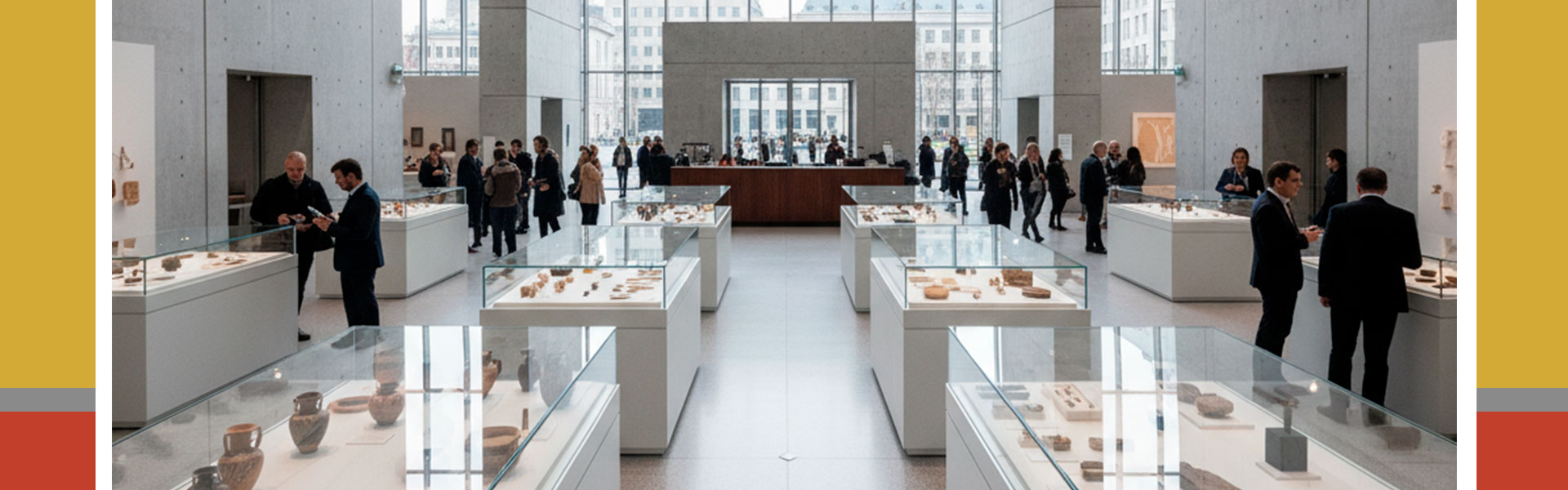 Mostrador moderno y elegante para museo con calidad premium